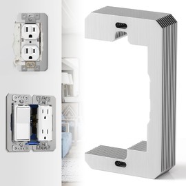 WooFog 10 Pcs Wall Plate Spacer,Flush Fit Device Leveling Plates,Electrical Box Outlet Spacers Shims,Electric Receptacle Spacers for Fixing Walls/Device Fix/Switch -Thicker Metal Outlet Shims