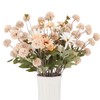 Ovveroche 16 Pcs Beige Artificial Flower Set Include 12 Dandelion