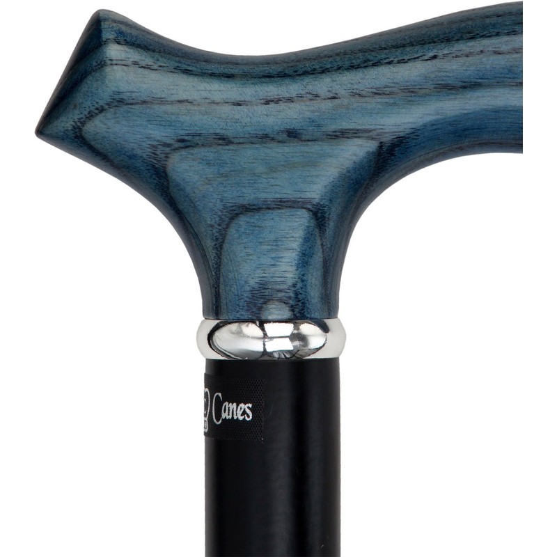 Denim Blue Ash Fritz Walking Cane with Black Beechwood Shaft