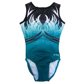 LIL'FOX Gymnastics Leotards for Girls - TEAL GREEN PHOENIX - Kids Dance, Tumbling, Acrobatics, Gymnastics Equipment