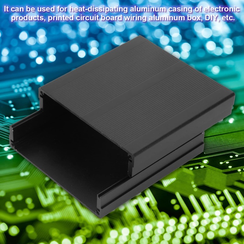 Matte Black Aluminum Instrument Case 40x97x100mm for Printed Circuit Board