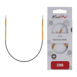 KnitPro Zing Fixed Knitting Needles – 22.5cm x 2.25mm Circular Knitting Pins