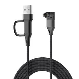 For Garmin charger cable, 2 in 1 For Garmin Watch Charger Cable compatible with Venu 2 2S 3 SQ SQ 2 Fenix 5 6 7 7S 8 vivoactive 5 4 4S 3 forerunner 45 55 235 245 745 945 955 185 instinct 2 2S (Elbow)