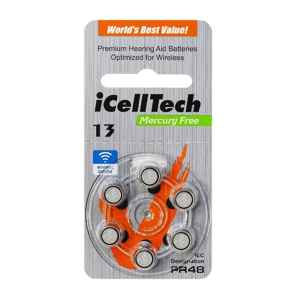 iCellTech Hearing Aid Batteries, 0%Hg (60 Batteries) (13)