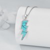 Lightning Bolt Necklace 925 Sterling Silver Turquoise Thunder Pendant Minimalist
