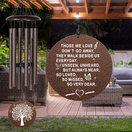 Sympathy Wind Chimes, 40" Memorial Wind Chimes for Loss of Loved One, Sympathy Memorial Bereavement Gift,in Memory of Loved One Loss of Mother Father，Home Decor Garden Patio Outdoor (Copper)