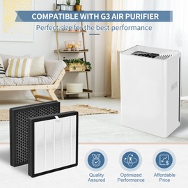Zouhwaso G3 True HEPA Filter Compatible with AMEIFU G3 Air Puri-fier Models AMEIFU G3/VEWIOR A3/HQZZ-260 Air Puri-fier Filter, AMEIFU G3 Sferf-30 Filter with Pre-Filter, H13 HEPA and Carbon, Pack of 3