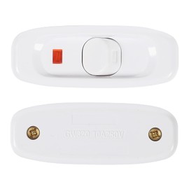 XIITIA 2pcs Inline Cord Switch, AC 250V 10A Light Switch Table Lamp Switch Inline Cord Switch for Bedrooms Dining Rooms Living Rooms Light Switch Replacement(White)