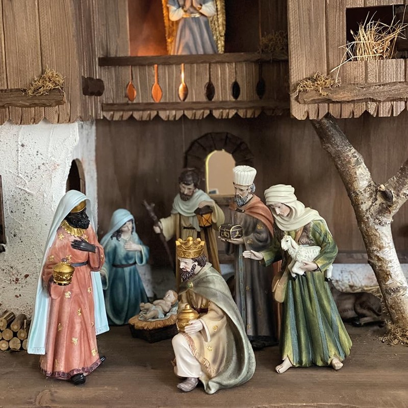 FADEDA Shepherd's Carriage, Height: 10 cm, Hand-Painted, Detailed Nativity Scene