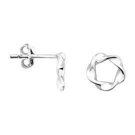 SOFIA MILANI - Women's Earrings 925 Silver - Twisted Circle Stud Earrings, Sterling silver, No Gemstone