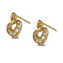 Blue Diamond Club - Small Heart Stud Earrings 18ct Gold Filled for Women