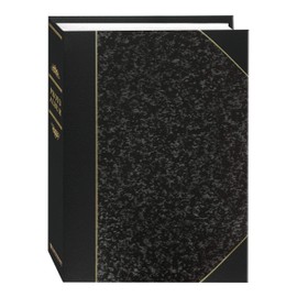 Pioneer Photo Albums LBT-57/SM 50-Pocket Silver Marble and Black Ledger Style Leatherette Cover Photo Album, 5 by 7-Inch Prints