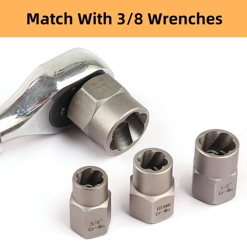 Bolt Extractor Kit,14 Pcs Nut Extractor Socket Set,1/4”-3/8” Drive Drive