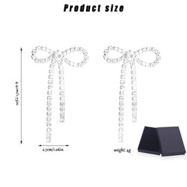 Yamobi Silver Earrings with Silver Bow Design, Elegant Hanging Hoop Earrings for Women, Perfect for Any Occasion and Day Look