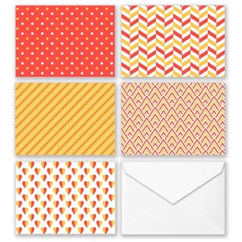 100 All Occasion Blank Cards Assortment, 5 Bright Pattern Designs Stationery with Envelopes and Stickers, Bulk Box Greeting Set of Seamless Symmetrical Thank You Notes, 4 x 6 Inch…