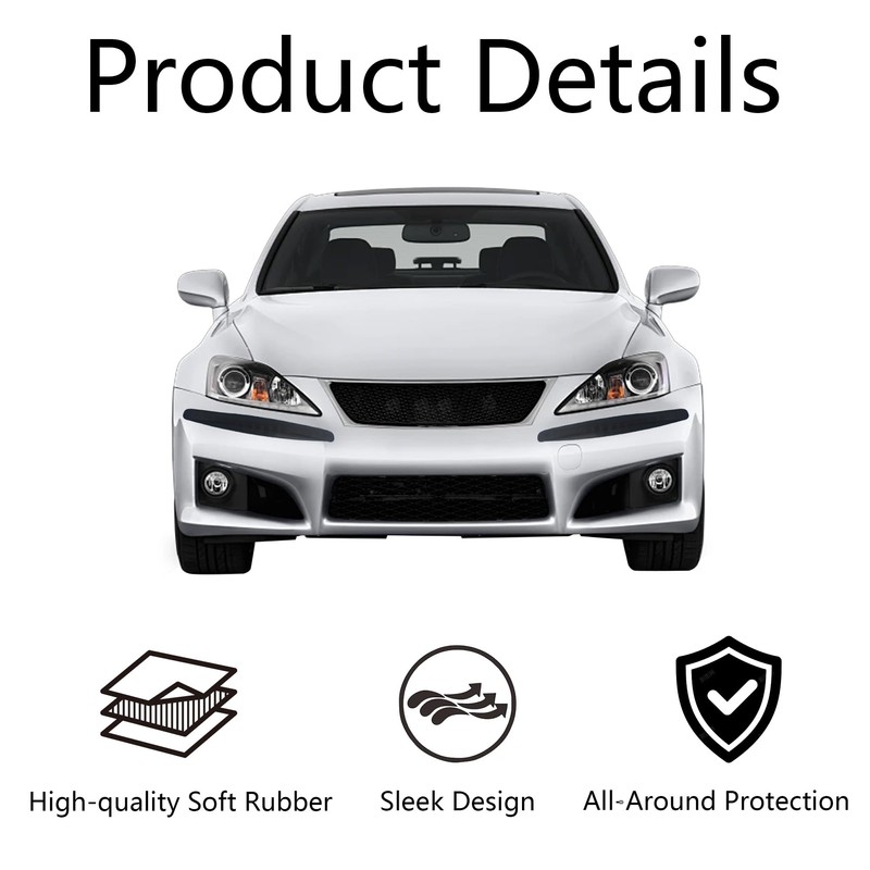 AUXBC 2Pcs Universal Car Bumper Guard Strips, Front Rear Corner