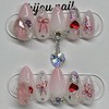 ❤️Guaranteed real product❤️Shiny red heart handmade nail tip - long