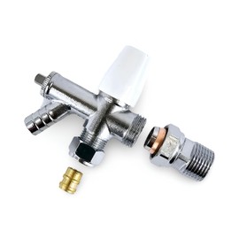 Wärmer System 8-10mm Angled Radiator Valve, Lockshield Angled Radiator Valve with Drain Off (Lockshield Radiator Valve)