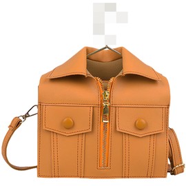 Anopo Women's Shirt-Shaped Purse Novelty Shoulder Bag Unique Clutch Handbag Funny Leather Crossbody Tote Satchel Orange