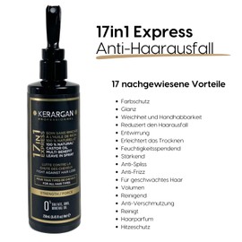 Kerargan - Tonic lotion with castor oil against hair loss for strengthened hair - moisturising, detangling, volume and anti-frizz - no sulphates, GMOs and mineral oils - 250ml