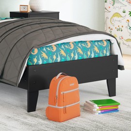 Signature Design by Ashley Socalle Casual Twin Platform Bed with Metal Slats, No Box Spring Needed, Black