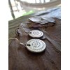 ✿ Small mandala disc 925 silver earring, real silver hook