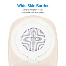 100 Colostomy Bags, Ostomy Supplies,One Piece Drainable Ostomy Pouch for Ileostomy Stoma Care, Cut-to-Fit