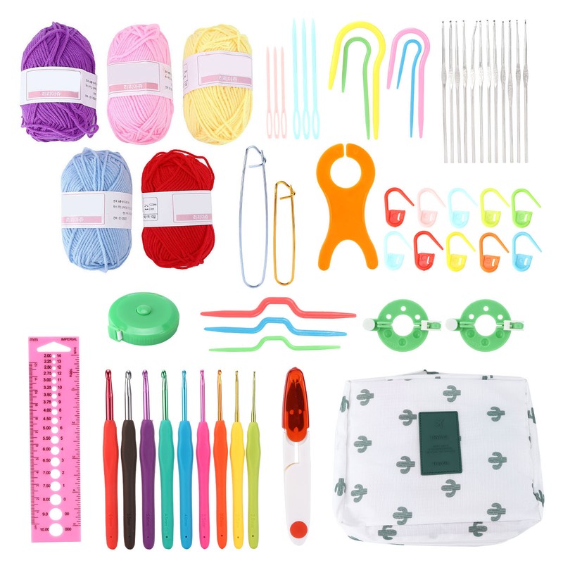 12 Pcs Crochet Needle Set Aluminum Oxide Weaving Sewing Knitting