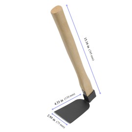 KEILEOHO 2 PCS 15 Inch Handheld Hoe, Hand Hoe Garden Tool, Carbon Steel Head and Wood Handle Garden Hoe for Transplanting, Digging, Planting, Loosening Soil, Camping