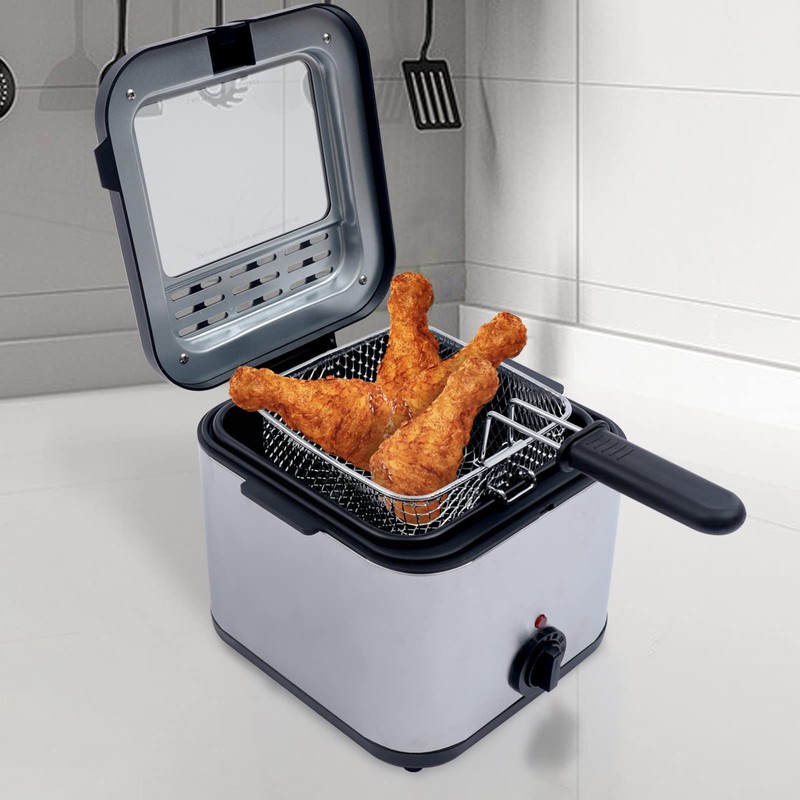 2.5L Electric Deep Fryer, 110V 1000W Freidora Electrica Deaceite Stainless
