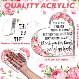 Chunful Gift for Friend Friendship Gift for Woman Birthday Gifts for Friend Going Away Gifts Plaque for Coworker Woman Retirement Gifts Acrylic Plaque for Friendship Keepsake Decor (Flower)