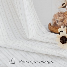 SXZJTEX - Cortinas transparentes para sala de estar, paneles bohemios con bolsillo para barra de algodón, 27 pulgadas de ancho x 36 pulgadas de largo, 2 unidades, blanco/gris plateado