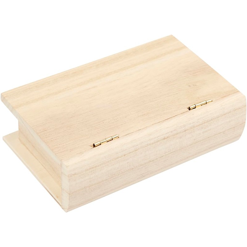 Create Crafts 54439 Pine Wood Hollow Book Box, 10.8cm x