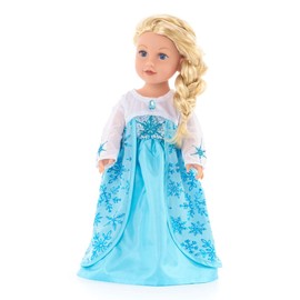 Little Adventures Ice Princess Doll Dress - Doll Not Included - Machine Washable Child Pretend Play and Party Doll Clothes with No Glitter