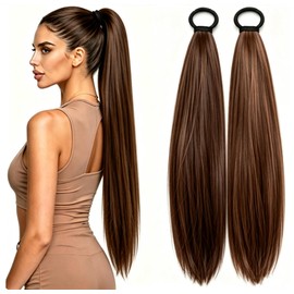 Pack of 2 Hair Pieces Braid in Light Brown, Brown Ponytaill Exteansion, NlsqEU Ponytail Hairpiece, Hair Extension Braid, Ideal for Daily Use and Special Occasions