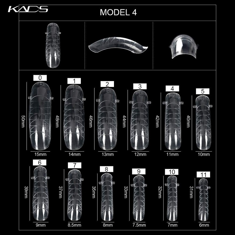 KADS Nail Tips 12 Sizes/10PCS Dual Nail Foam UV Gel