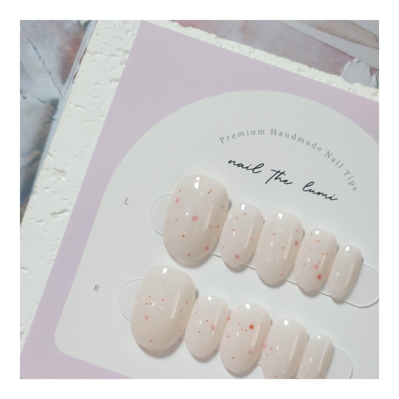 Peach Milk Homemade Nail Tips - Short Ballerina / 복숭아