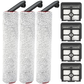 (7 Pieces) Replacement Brush Rollers and HEPA Filters Compatible for H12 Pro Cordless Wet Dry Vacuum Cleaner, Replacement Parts Accessories Kit, 3 Brush Rollers, 4 HEPA Filters