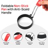 Egg Ring 4-Pack Stainless Steel Egg Rings with Anti-Scald Folding