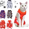 Xuniea 4-Piece Halloween Cat Surgery Recovery Suit - Wound Surgical