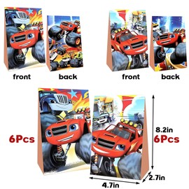 Monster Truck Candy Bags, 12 Pieces Monster Truck Gift Bags, Gift Bags for Parties, Gift Bags Girls and Boys, Birthday Bags Small