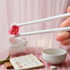 Yeanifeana 2 Pairs Cat Paw Chopsticks, Non-Slip Pink Plastic Chopsticks
