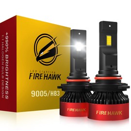 Firehawk 9005/HB3/H10/9145 LED Bulbs 70000LM 990% Brightness 6000K Cool White Plug and Play Fog Light, Pack of 2