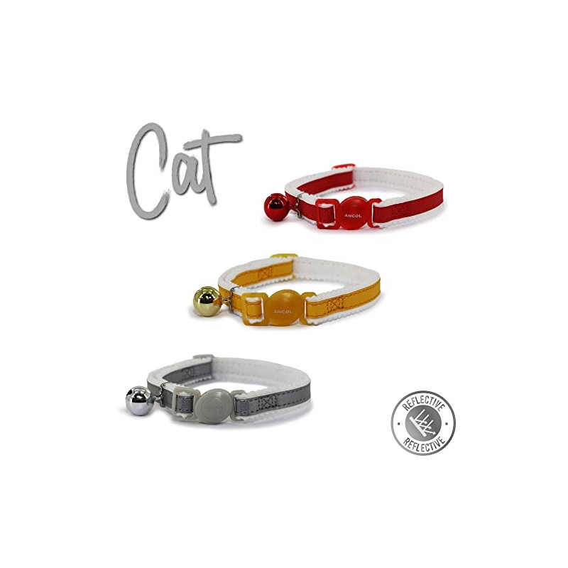 Ancol Reflective Safety Buckle Cat Collar Red