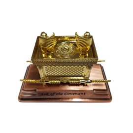 Statue Ark of The Covenant & Testimony Replica on Copper Base from Israel
