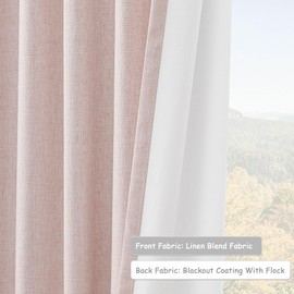 UHITECH Pink Blackout Curtains 35 Inch Long Short Living Room Black Out Curtain Bedroom 2 Panels Set Cafe Drapes Back Tab Small Window Thermal Insulated