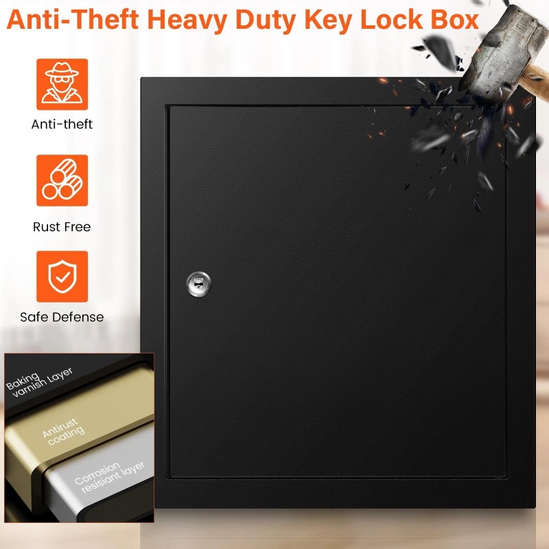 Nebakne 100 Keys Key Cabinet, Anti-Theft Key Lock Box with