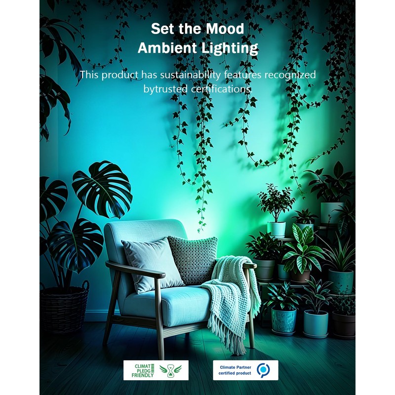 GeyouLux RGBCW Smart Uplighting Indoor, APP Control Alexa, Google Home