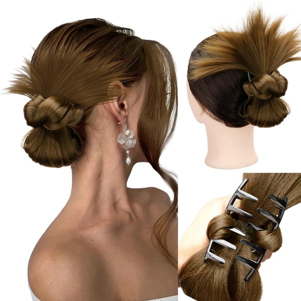 SUKRI Light Brown Claw Clip Ponytail Extensions for Women,Cilp in