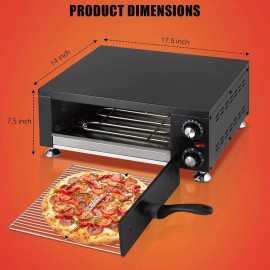 Garvee 1100W Countertop Pizza Oven Single Deck Layer With Crumb Tray for 12" Pizza US